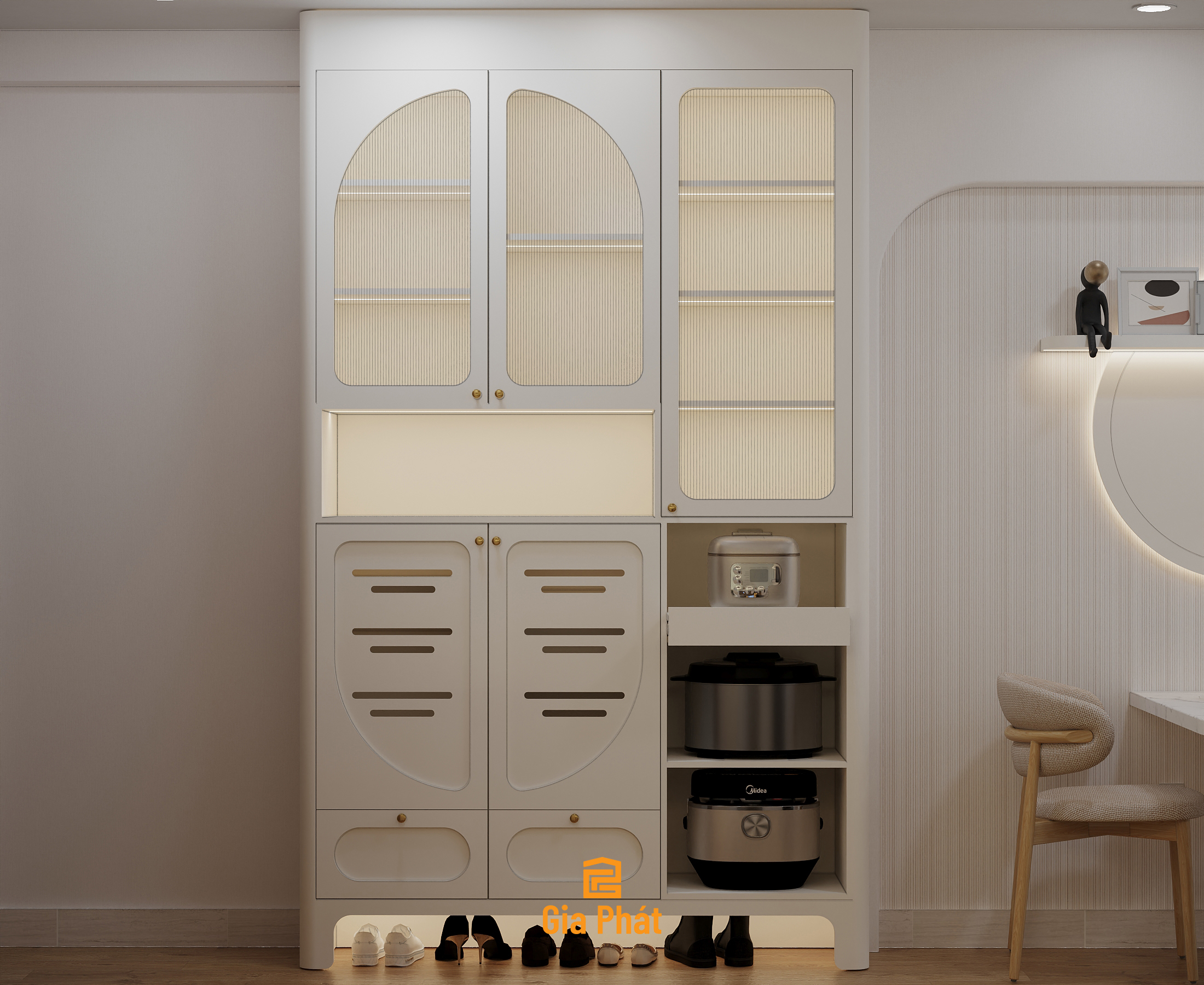 Tủ đựng giày căn hộ chung cư mini