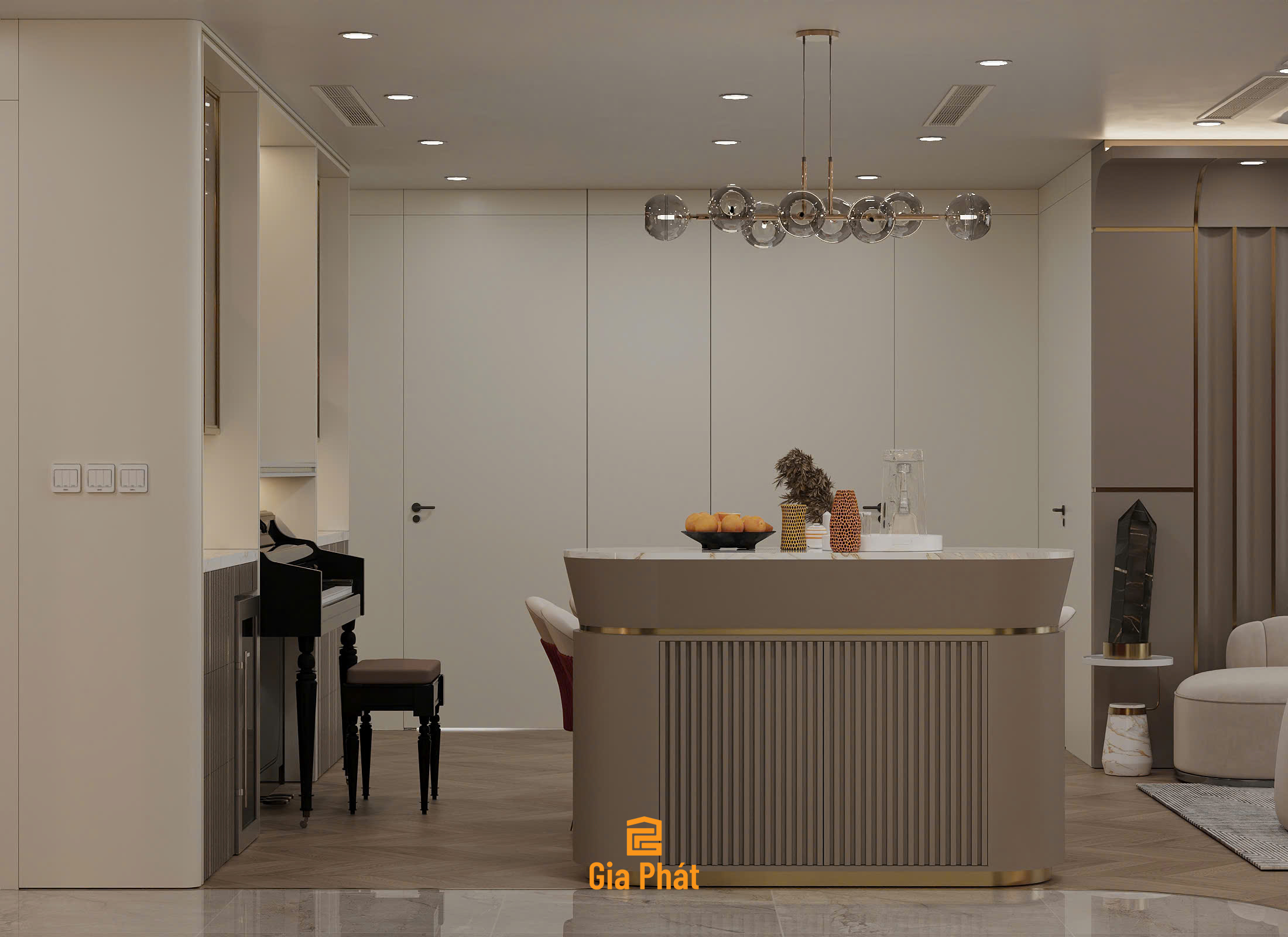 Thiết kế nội thất căn hộ Vinhome Central Park Bình Thạnh phong cách hiện đại