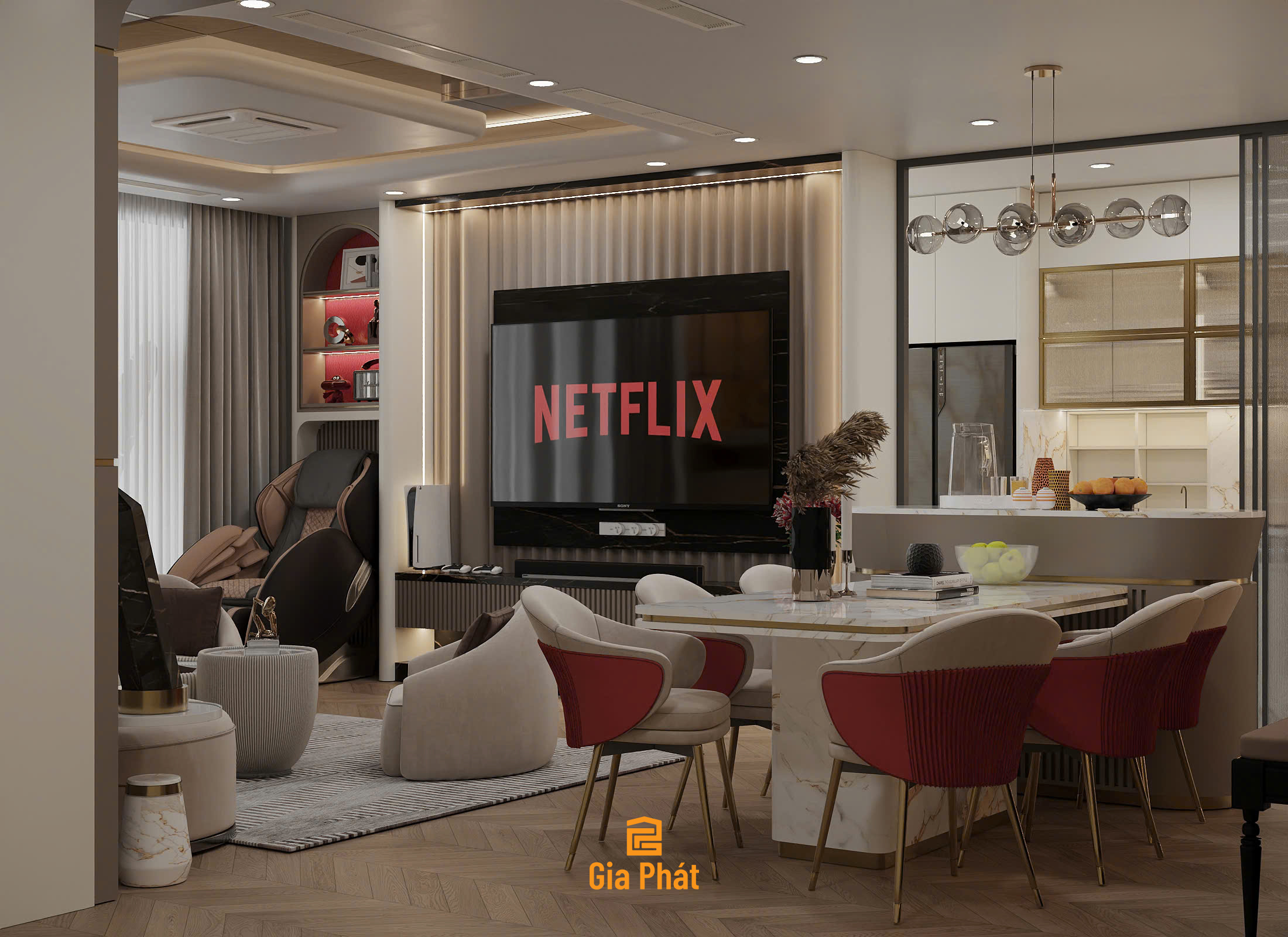 Thiết kế nội thất căn hộ Vinhome Central Park Bình Thạnh phong cách hiện đại