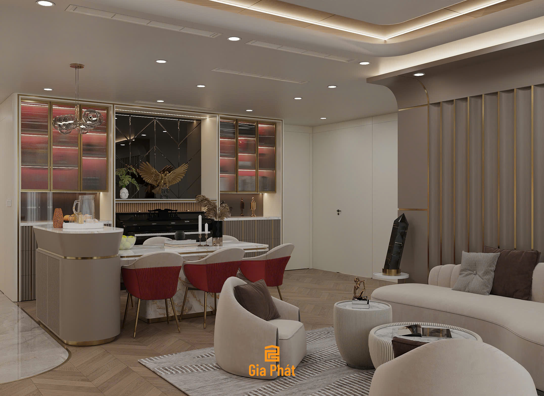 Thiết kế nội thất căn hộ Vinhome Central Park Bình Thạnh phong cách hiện đại