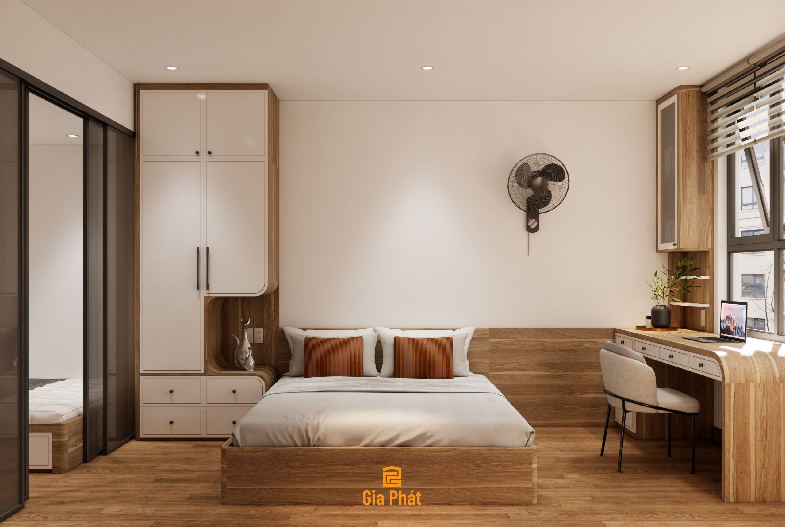 Thiết kế nội thất căn hộ phòng ngủ duplex cho 3 mẹ con