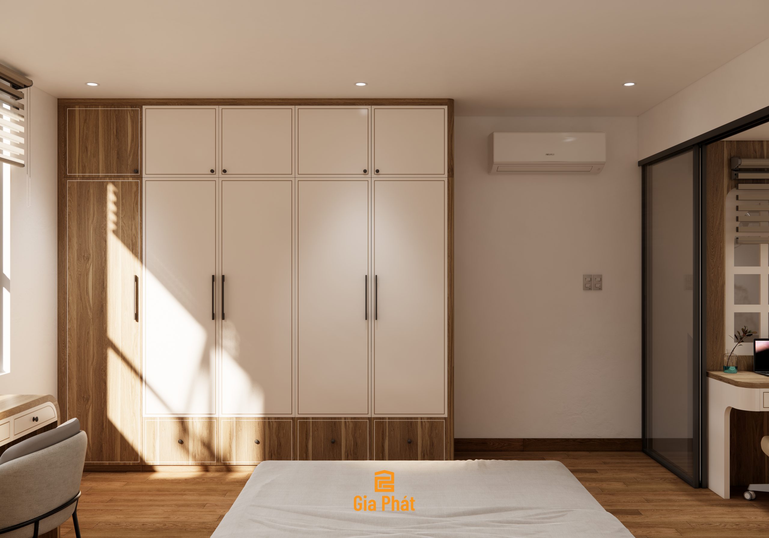 Thiết kế nội thất căn hộ phòng ngủ duplex cho 3 mẹ con