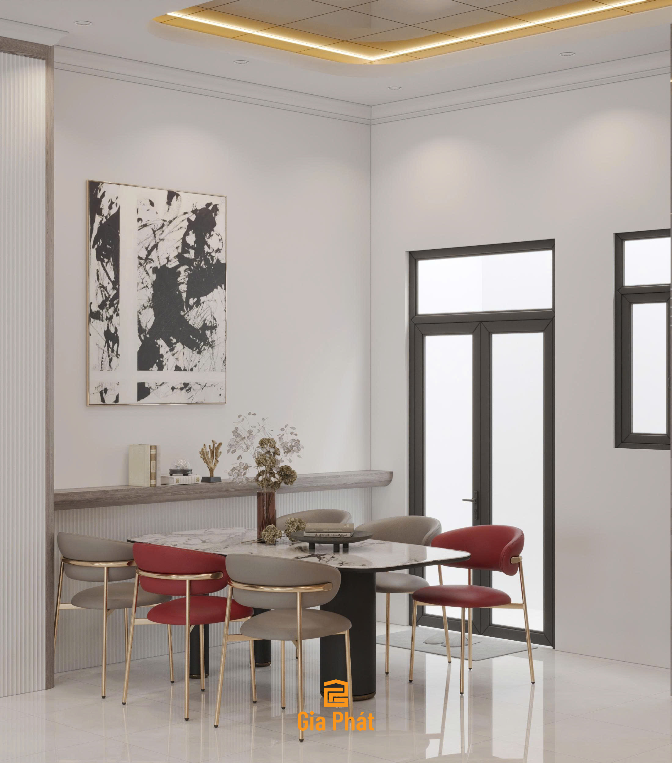 Thiết kế nội thất phòng khách bếp nhà phố chị Trinh