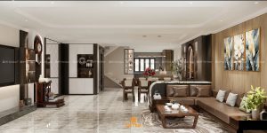 Thiết kế nhà phố chị Huệ theo phong cách hiện đại