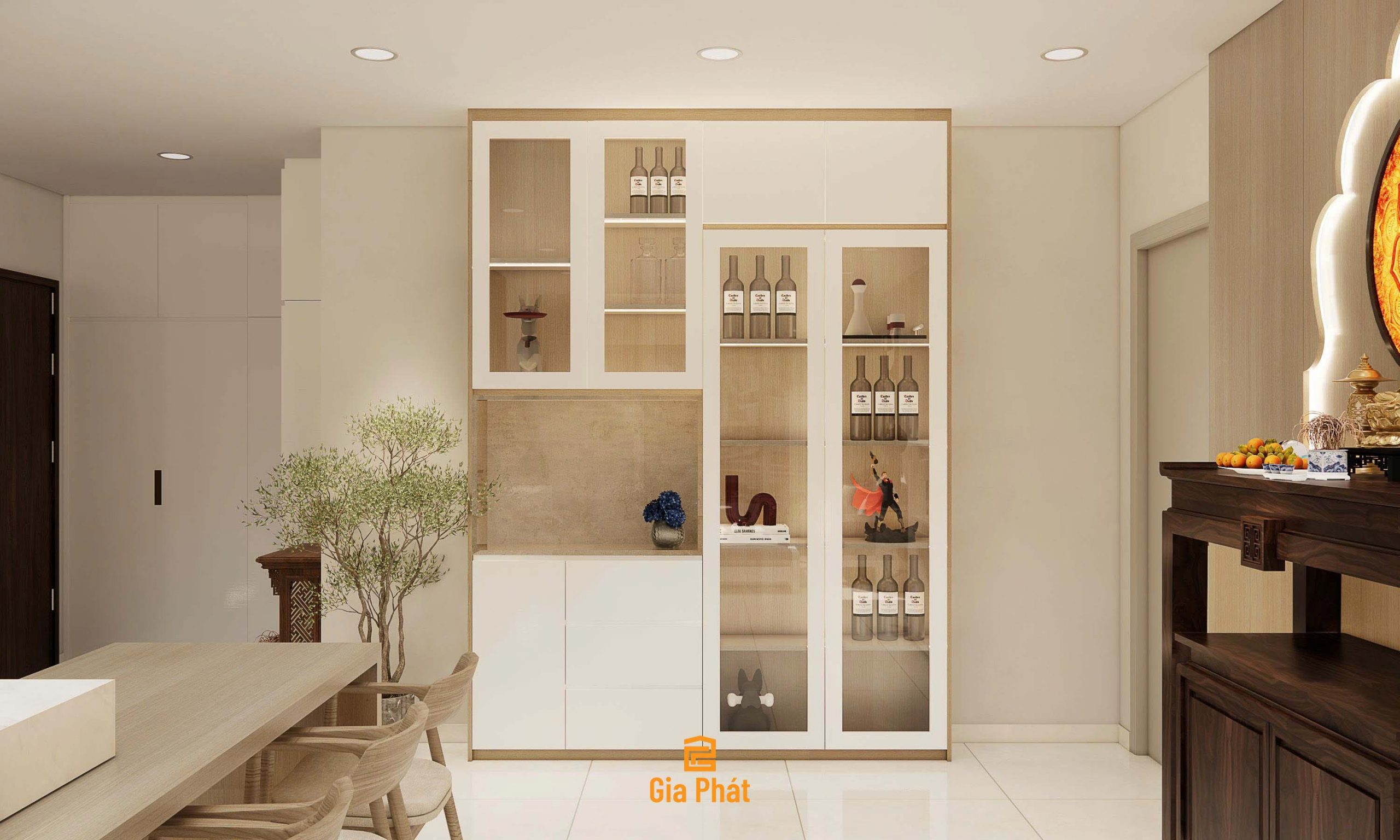 Thiết kế phòng khách bếp mở theo phong cách hiện đại - Chung cư nhà anh Quý
