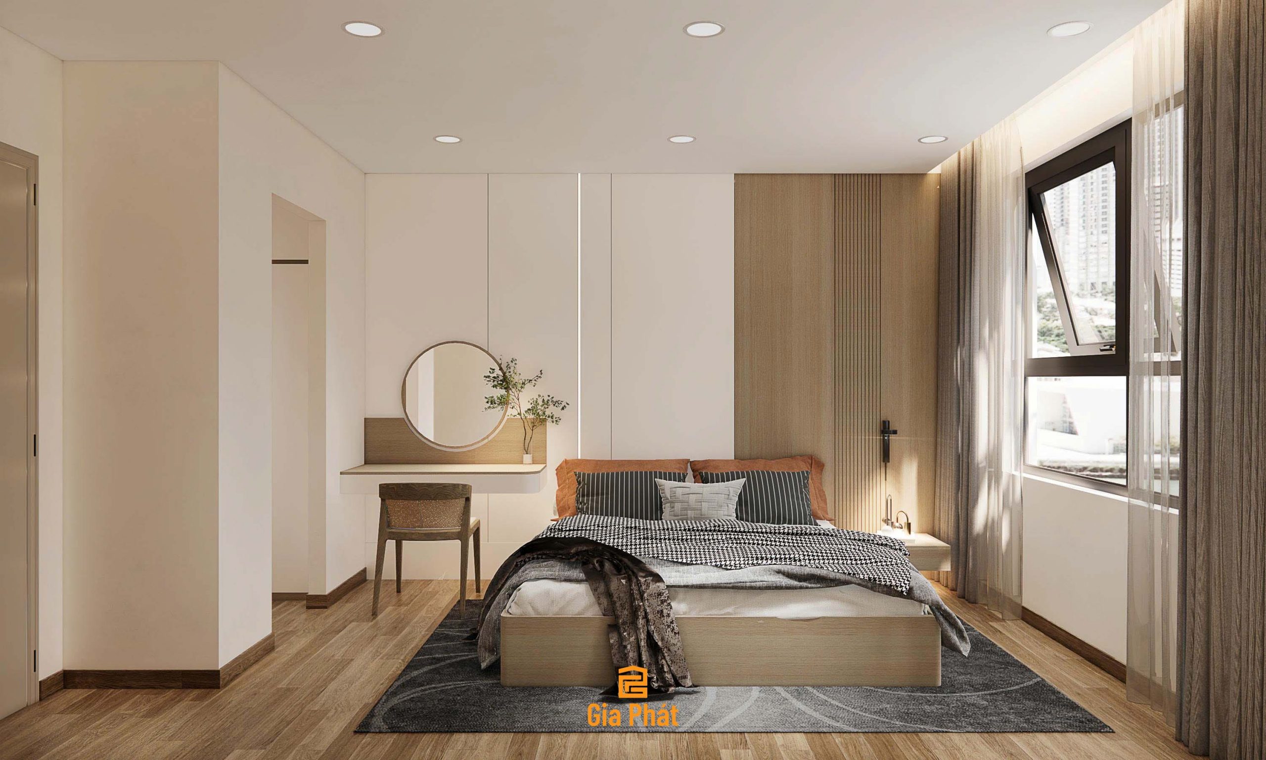 Thiết kế nội thất cho phòng ngủ master đầy đủ công năng, tăng lưu trữ