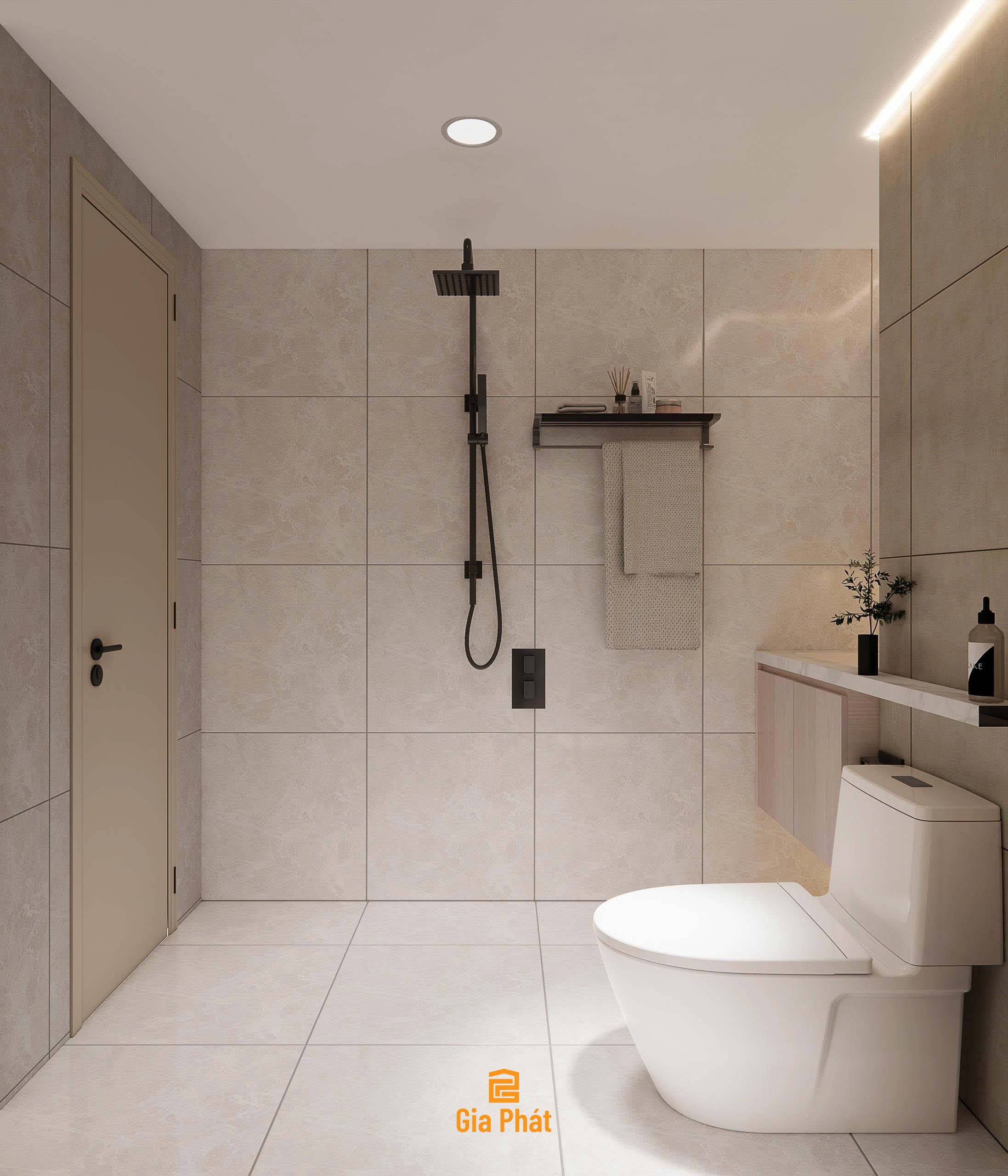 Thiết kế nội thất WC đơn giản, hiện đại