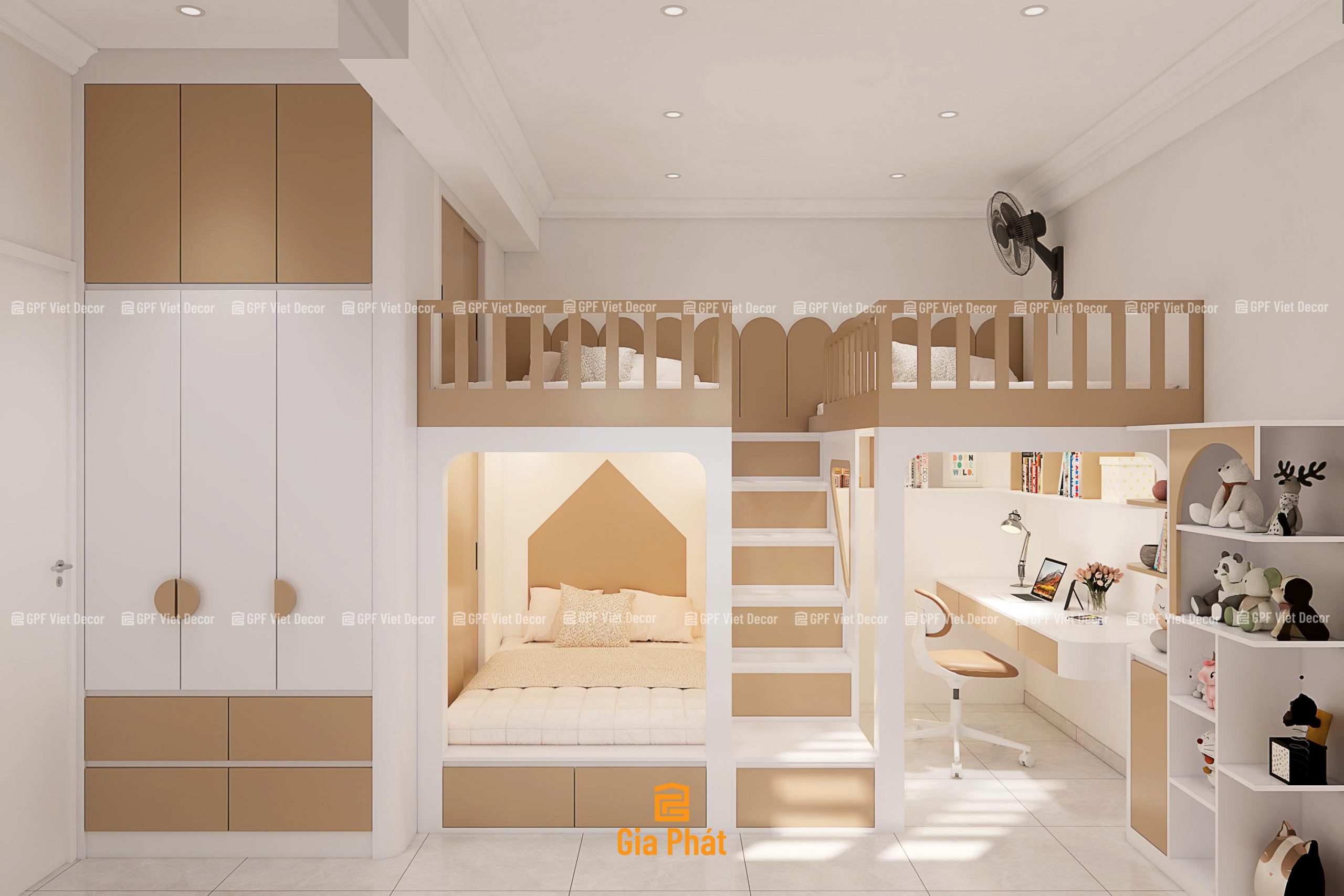 Giường tầng đa năng - Giải pháp cho nhà đông con