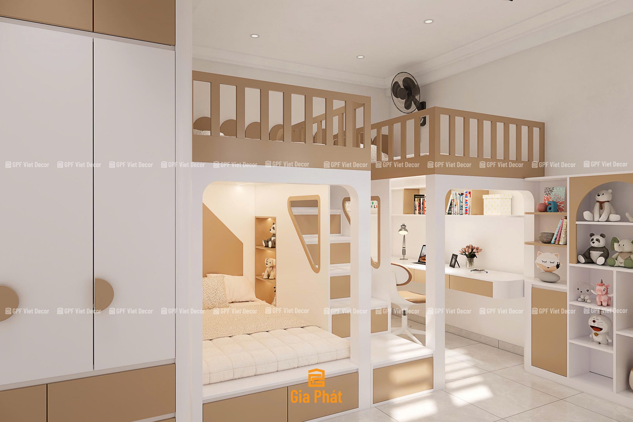 Giường tầng đa năng - Giải pháp cho nhà đông con