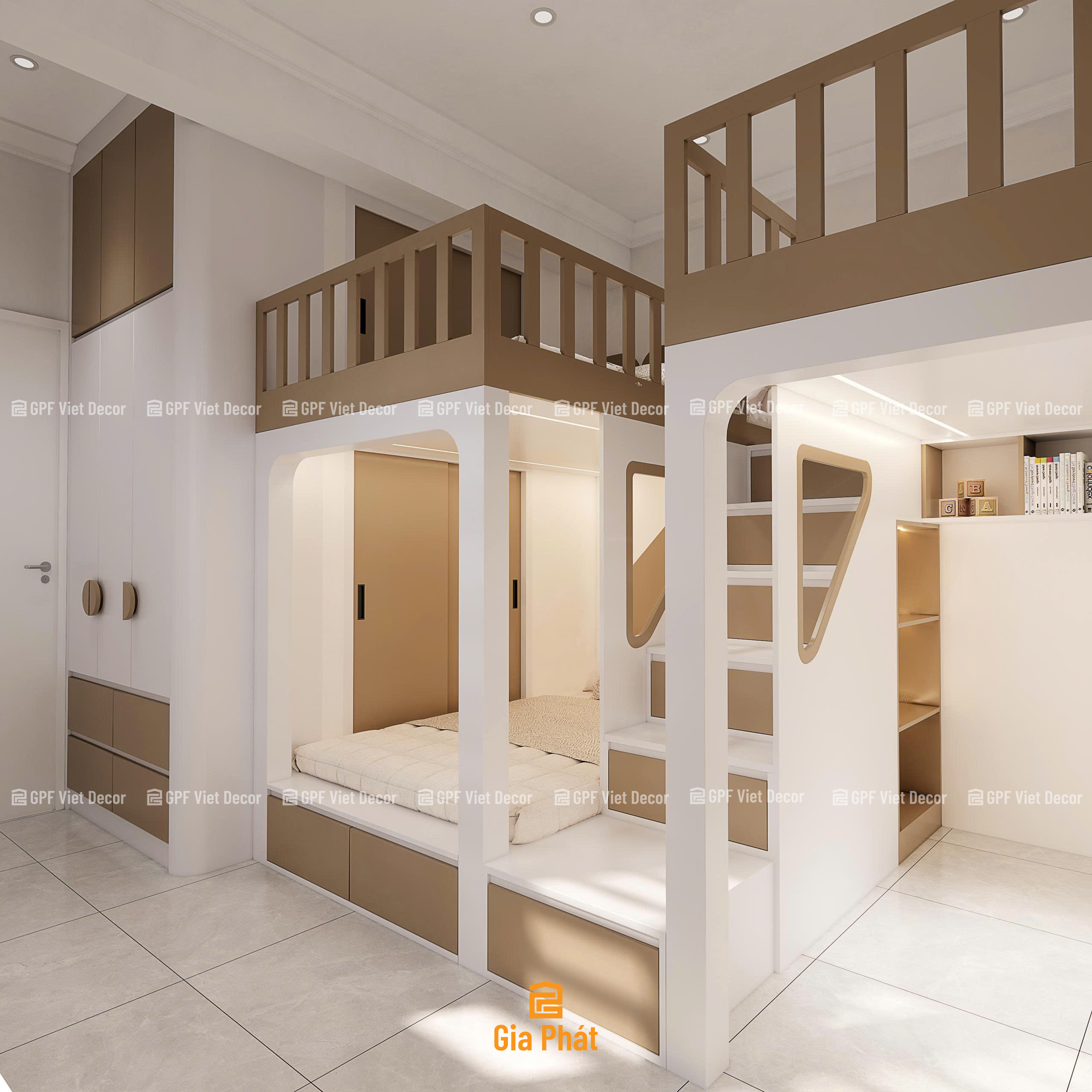 Giường tầng đa năng - Giải pháp cho nhà đông con