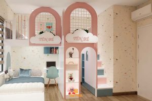 Thiết kế phòng ngủ cho 3 bé, tối ưu công năng và diện tích