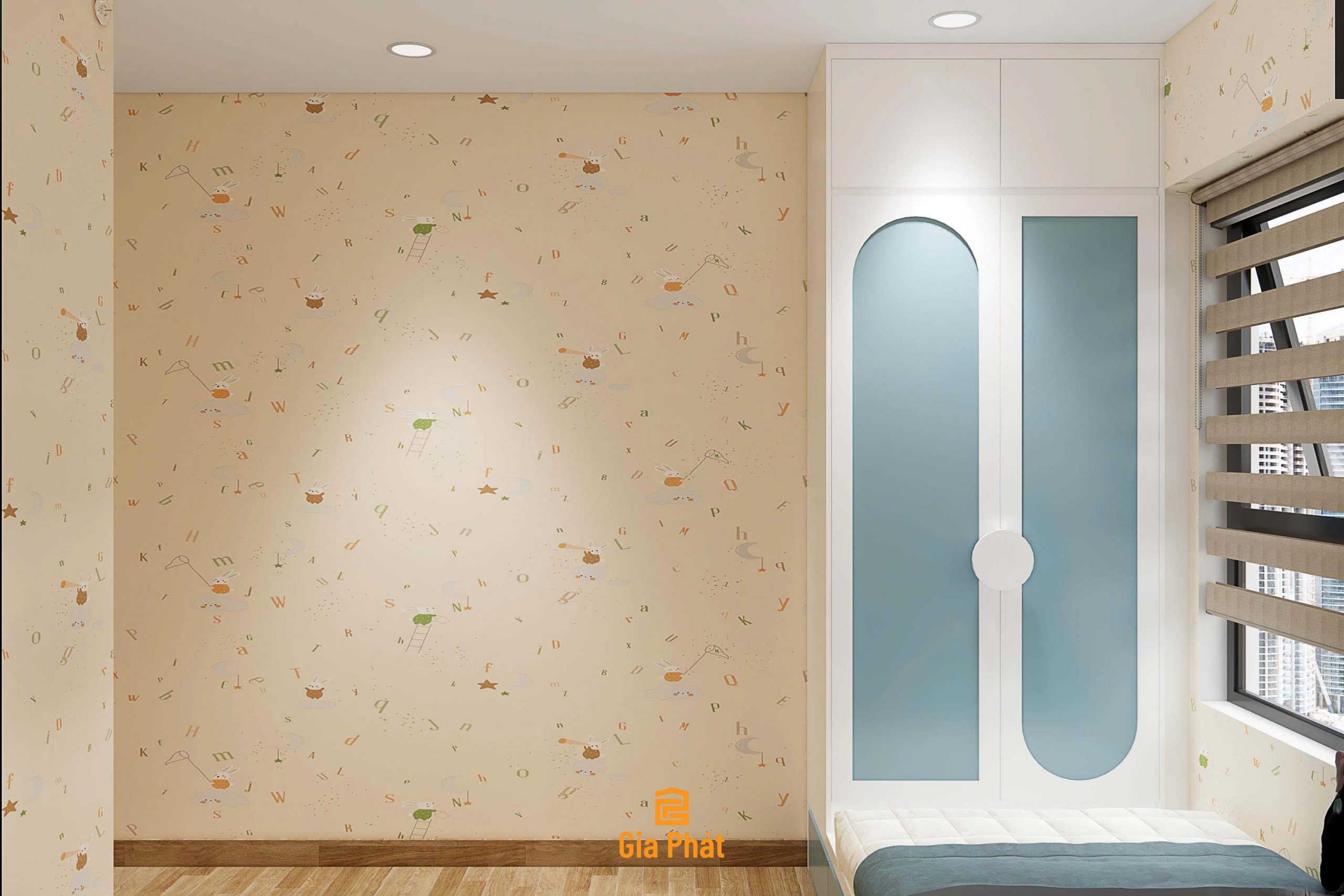 Thiết kế phòng ngủ cho 3 bé, tối ưu công năng và diện tích