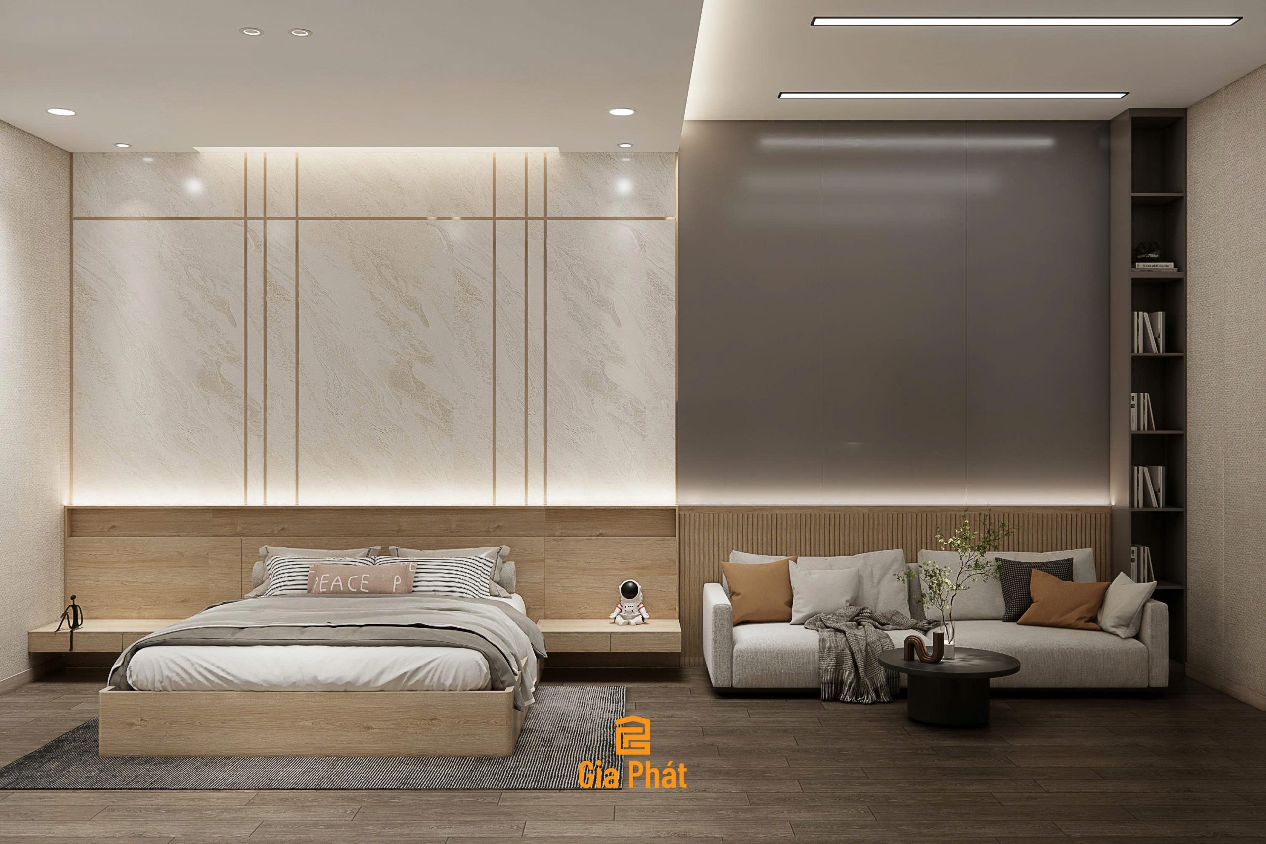 Nhà phố phong cách hiện đại - Quy mô 1 trệt 1 lầu