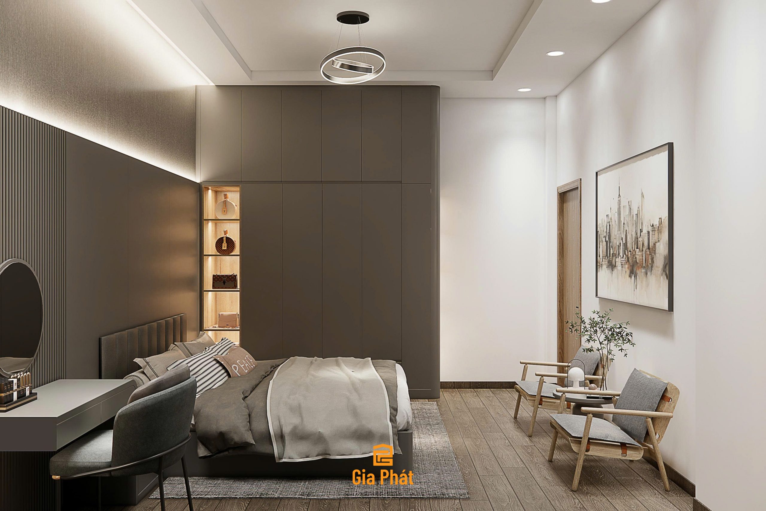 Nhà phố phong cách hiện đại - Quy mô 1 trệt 1 lầu