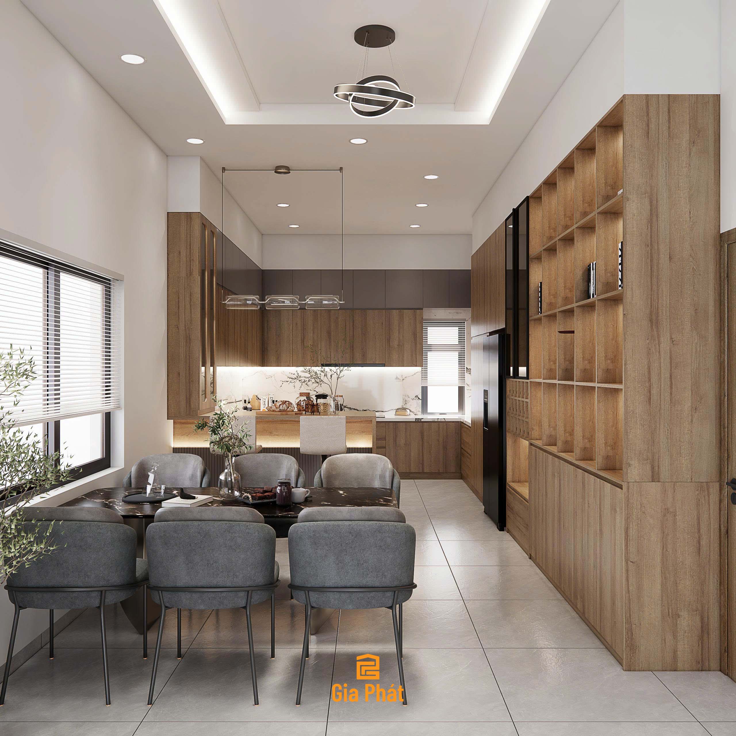 Nhà phố phong cách hiện đại - Quy mô 1 trệt 1 lầu