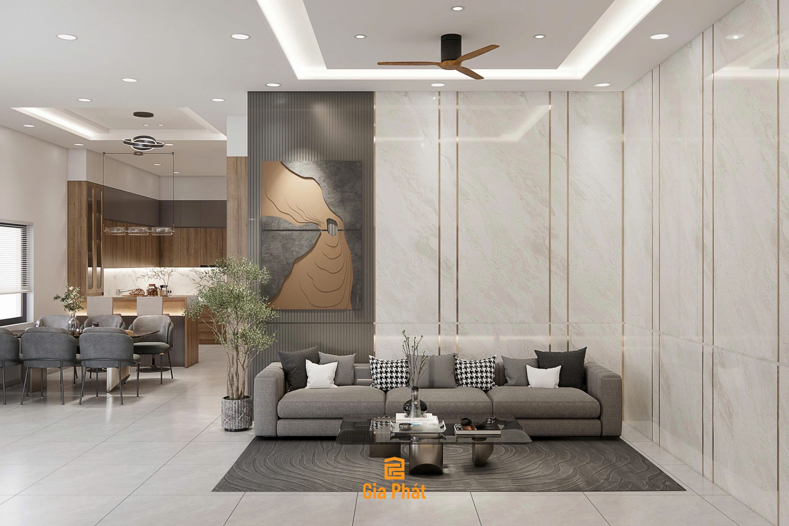 Nhà phố phong cách hiện đại - Quy mô 1 trệt 1 lầu