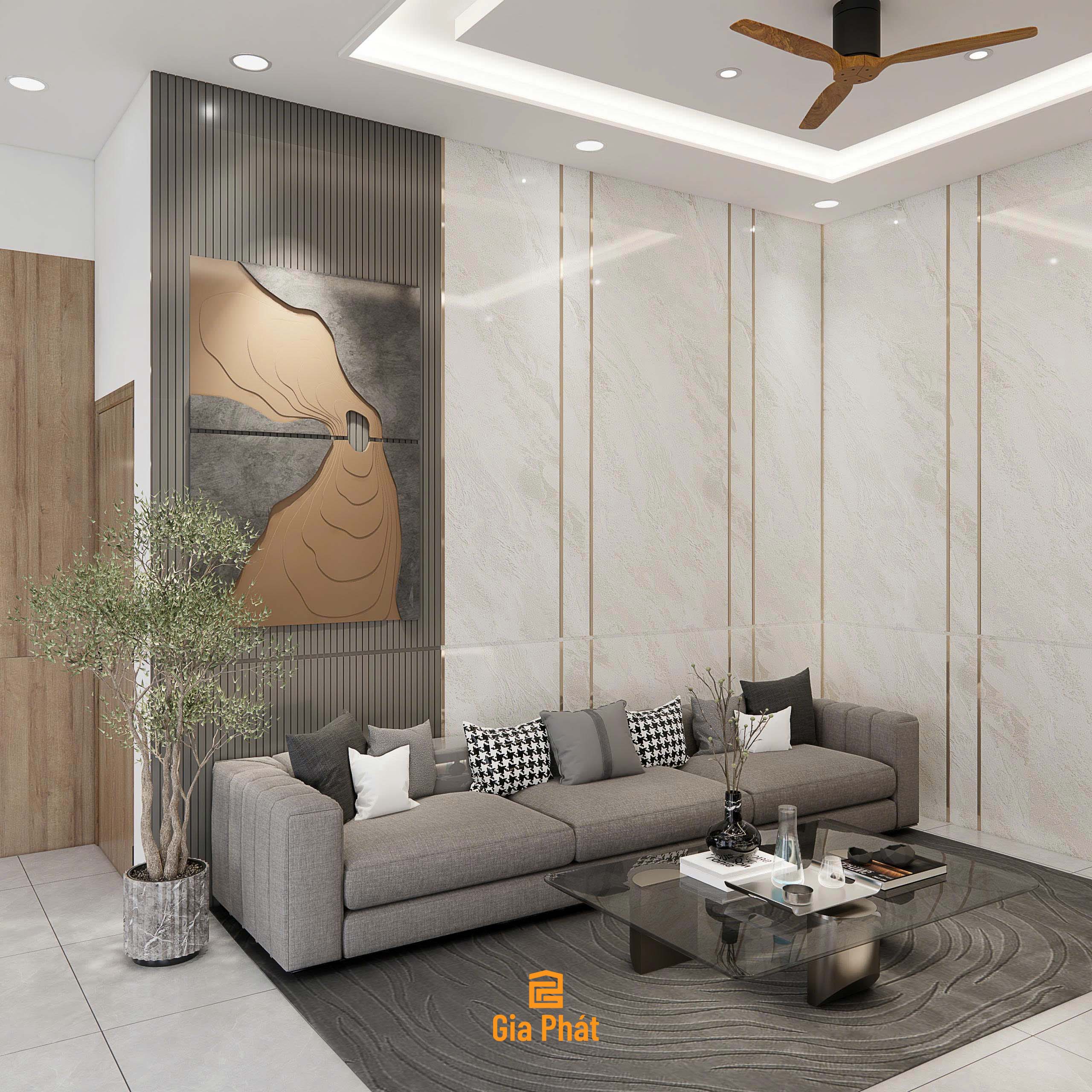 Nhà phố phong cách hiện đại - Quy mô 1 trệt 1 lầu