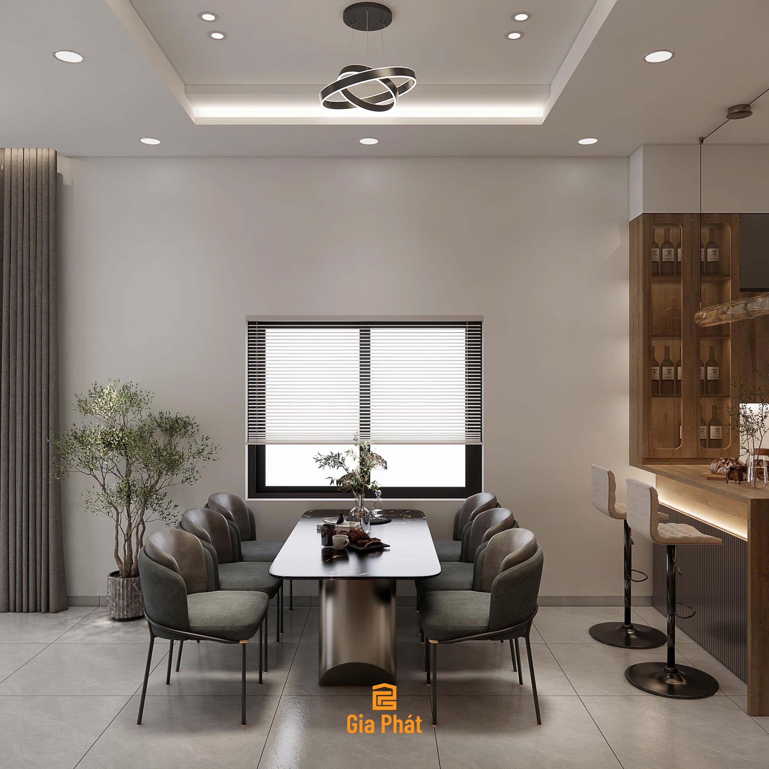 Nhà phố phong cách hiện đại - Quy mô 1 trệt 1 lầu