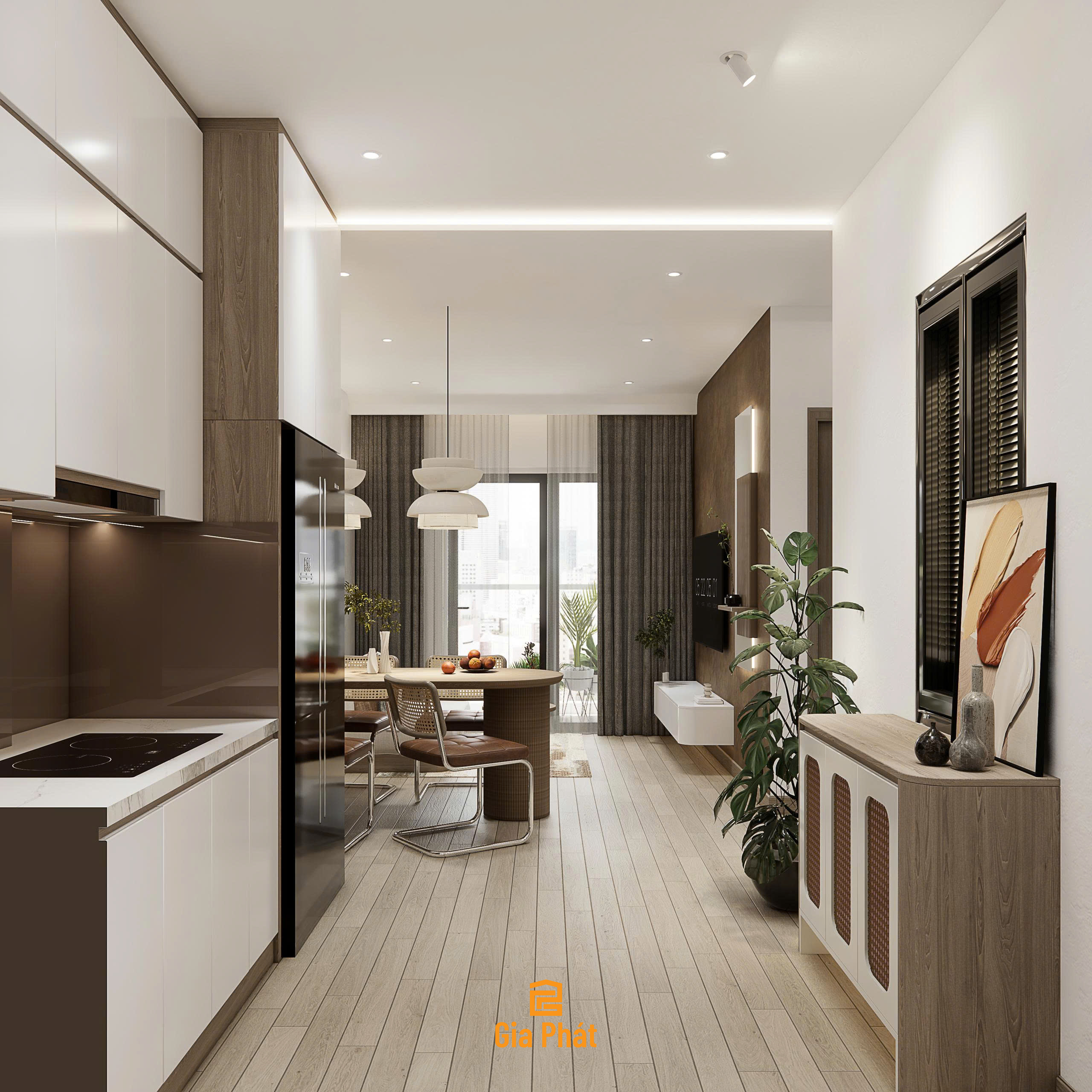 Căn hộ chung cư thiết kế theo phong cách hiện đại