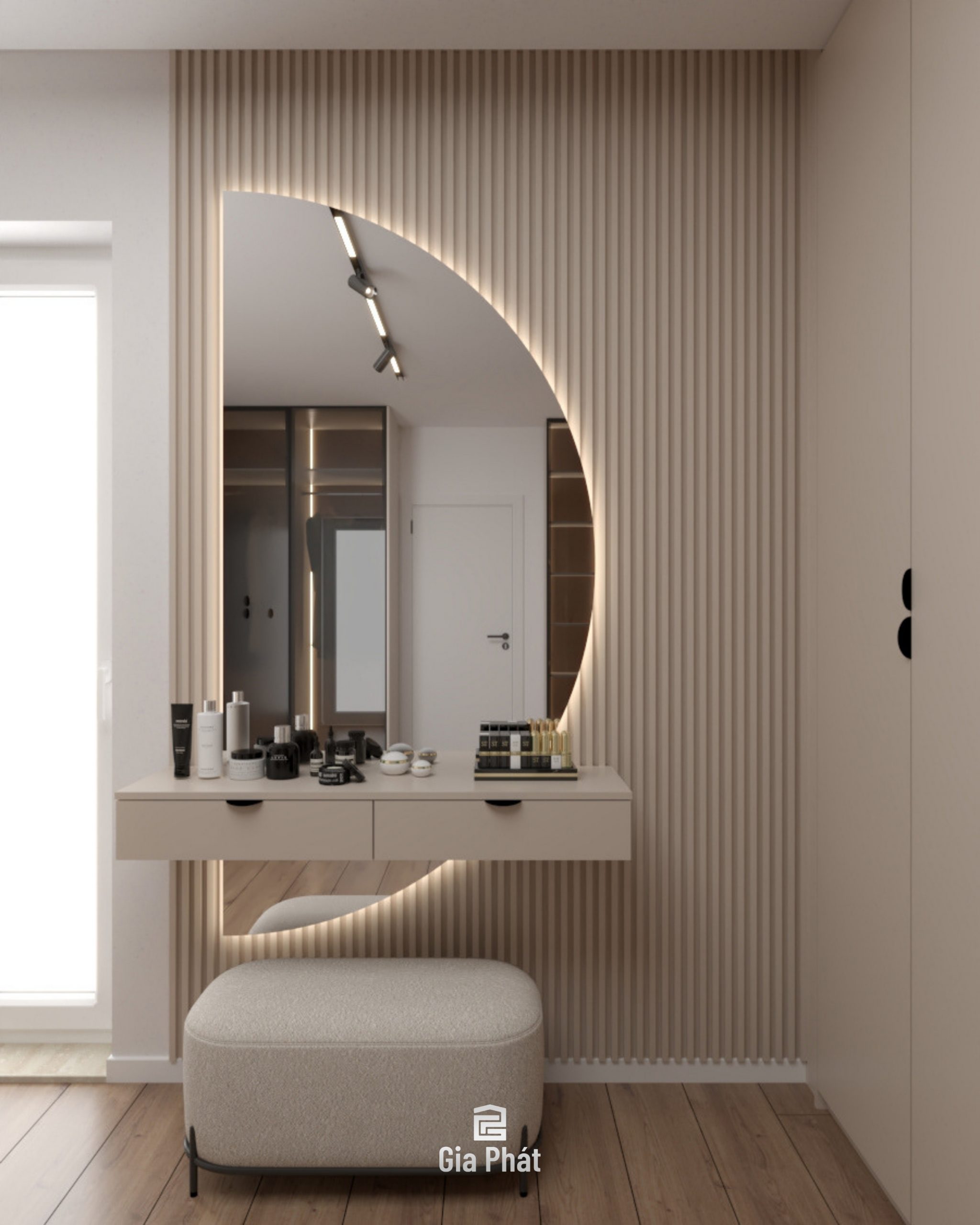 Thiết kế phòng ngủ kết hợp phòng thay đồ theo phong cách hiện đại