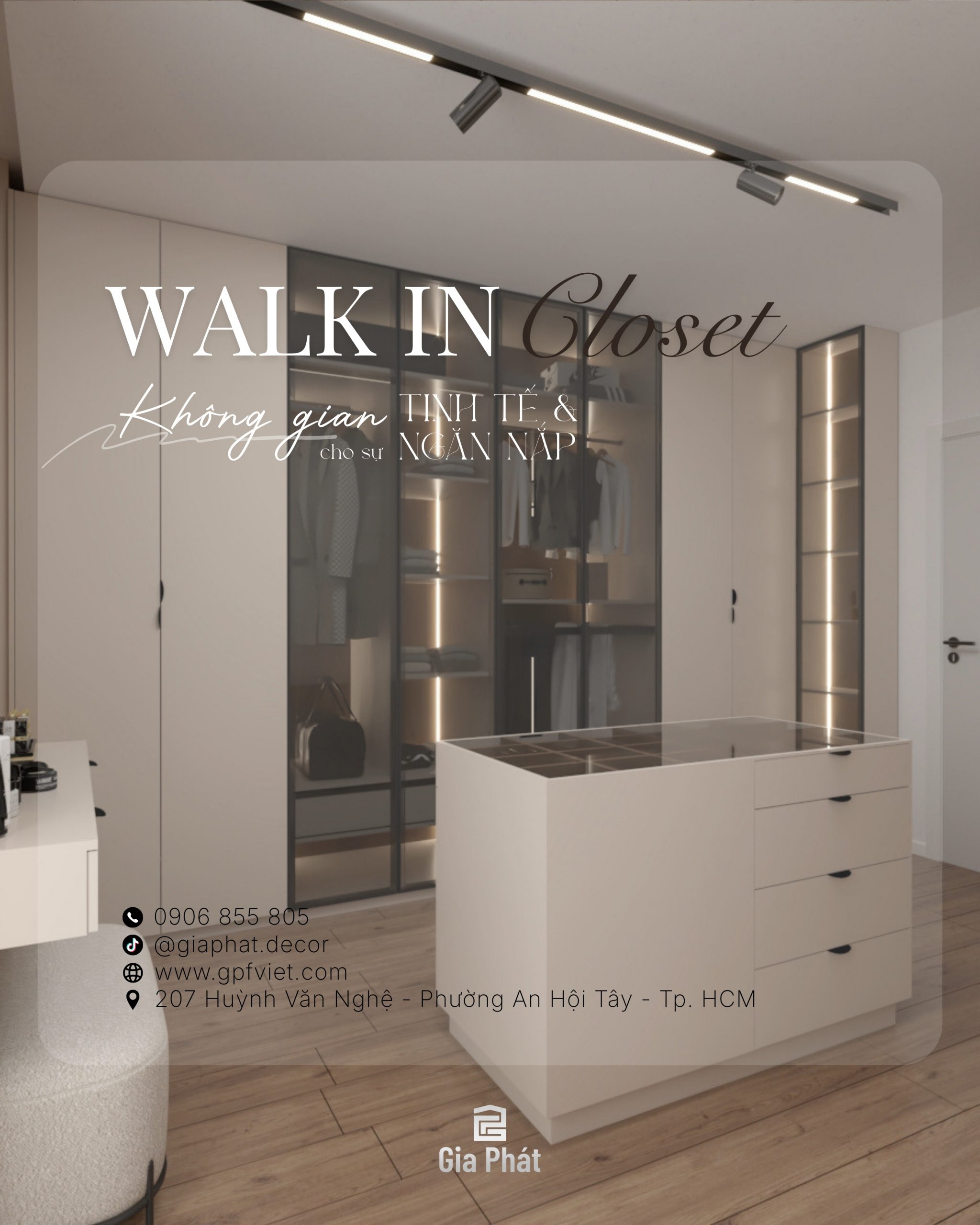 Thiết kế phòng ngủ kết hợp phòng thay đồ theo phong cách hiện đại