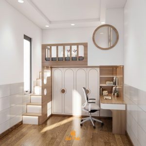 3D phòng ngủ cho bé trai với giường tầng đa năng
