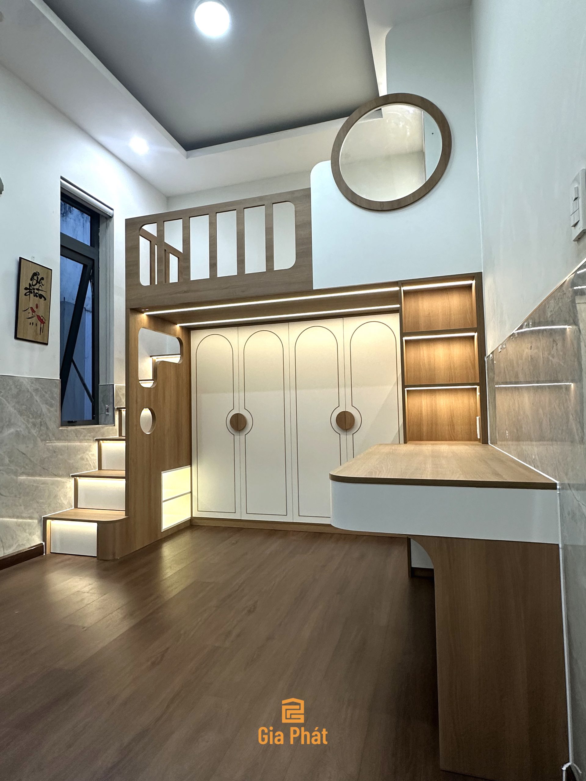 Hoàn thiện công trình thực tế phòng ngủ cho bé trai - Giường tầng đa năng
