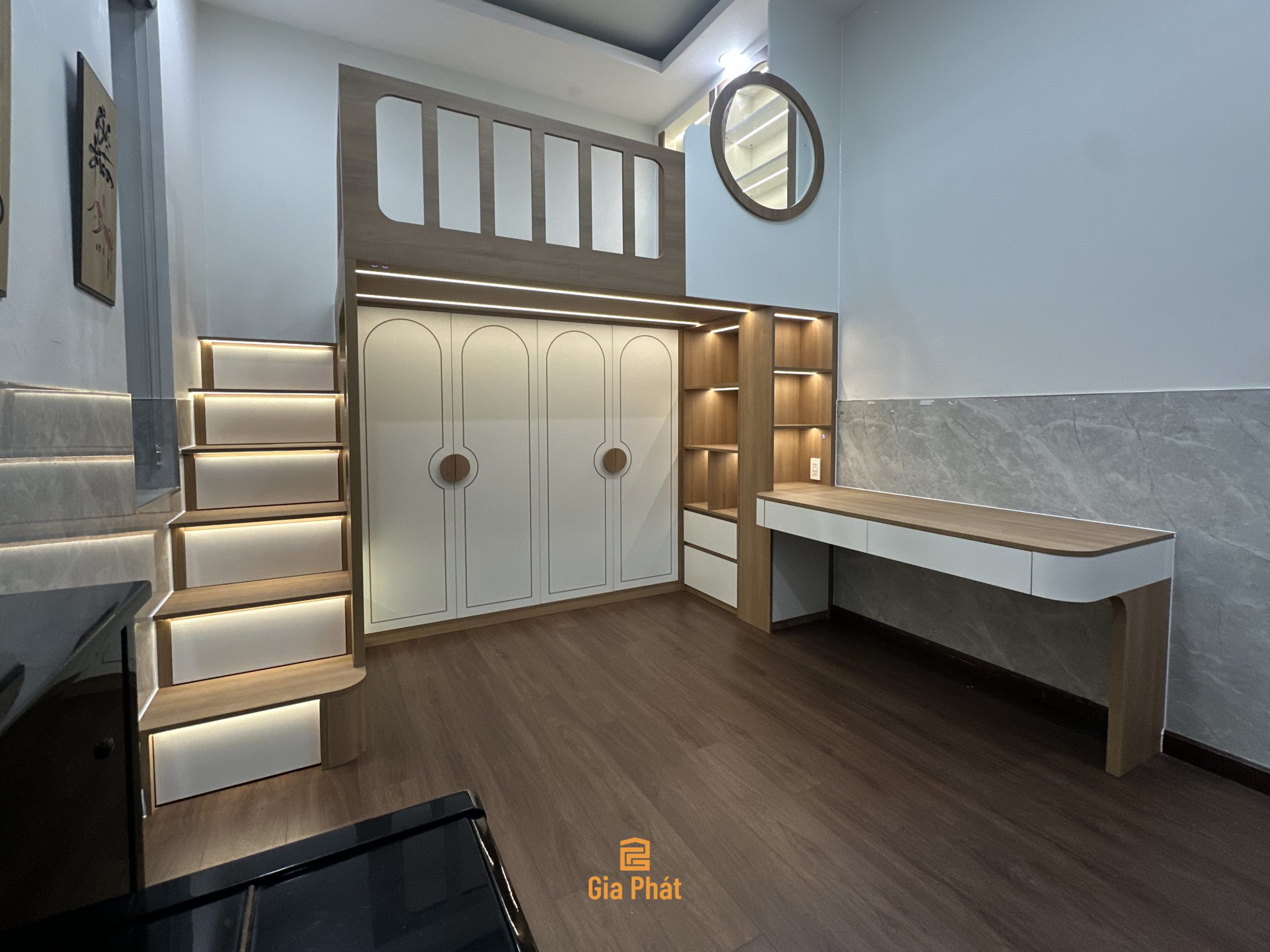 Hoàn thiện công trình thực tế phòng ngủ cho bé trai - Giường tầng đa năng