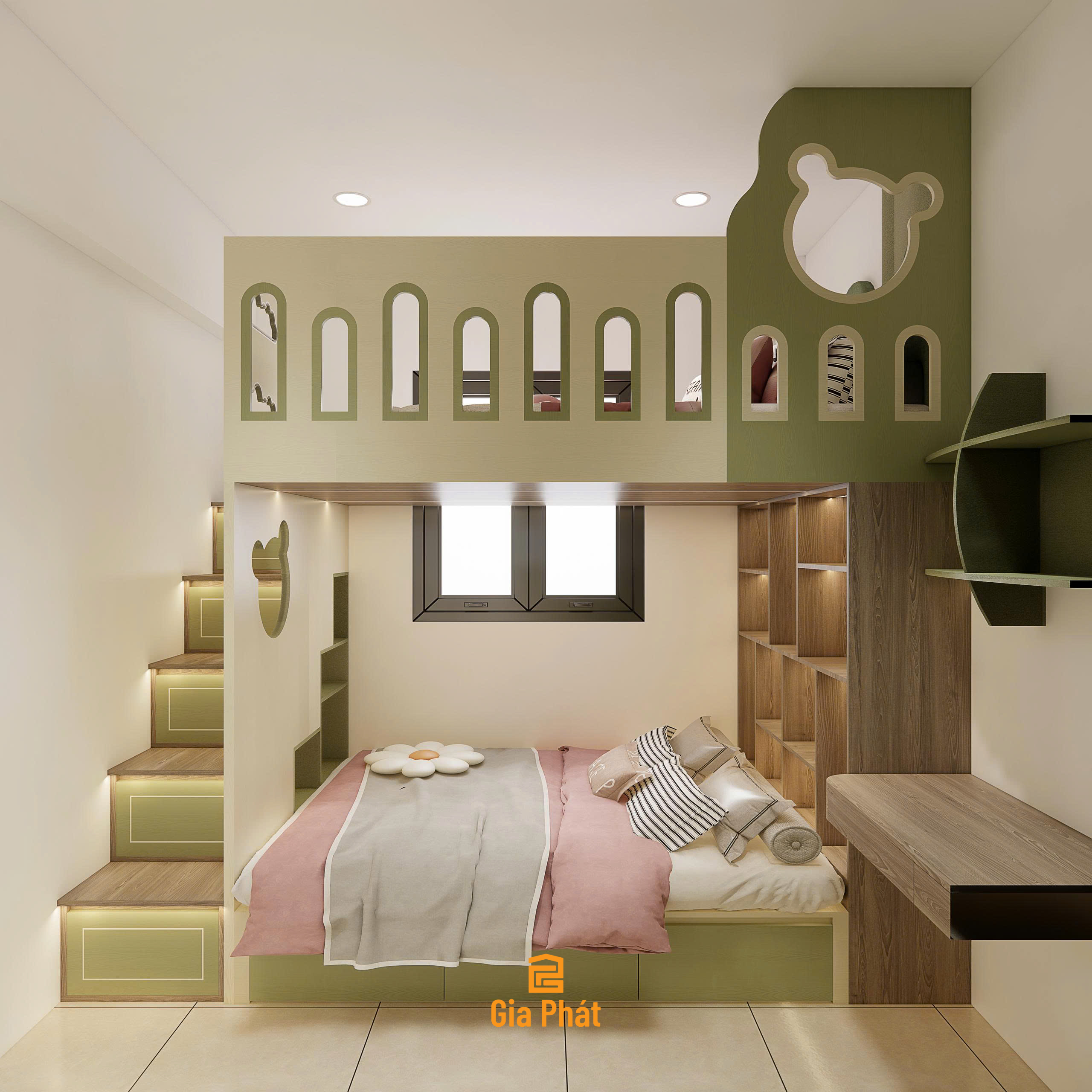 Full nội thất tone xanh be nhẹ nhàng