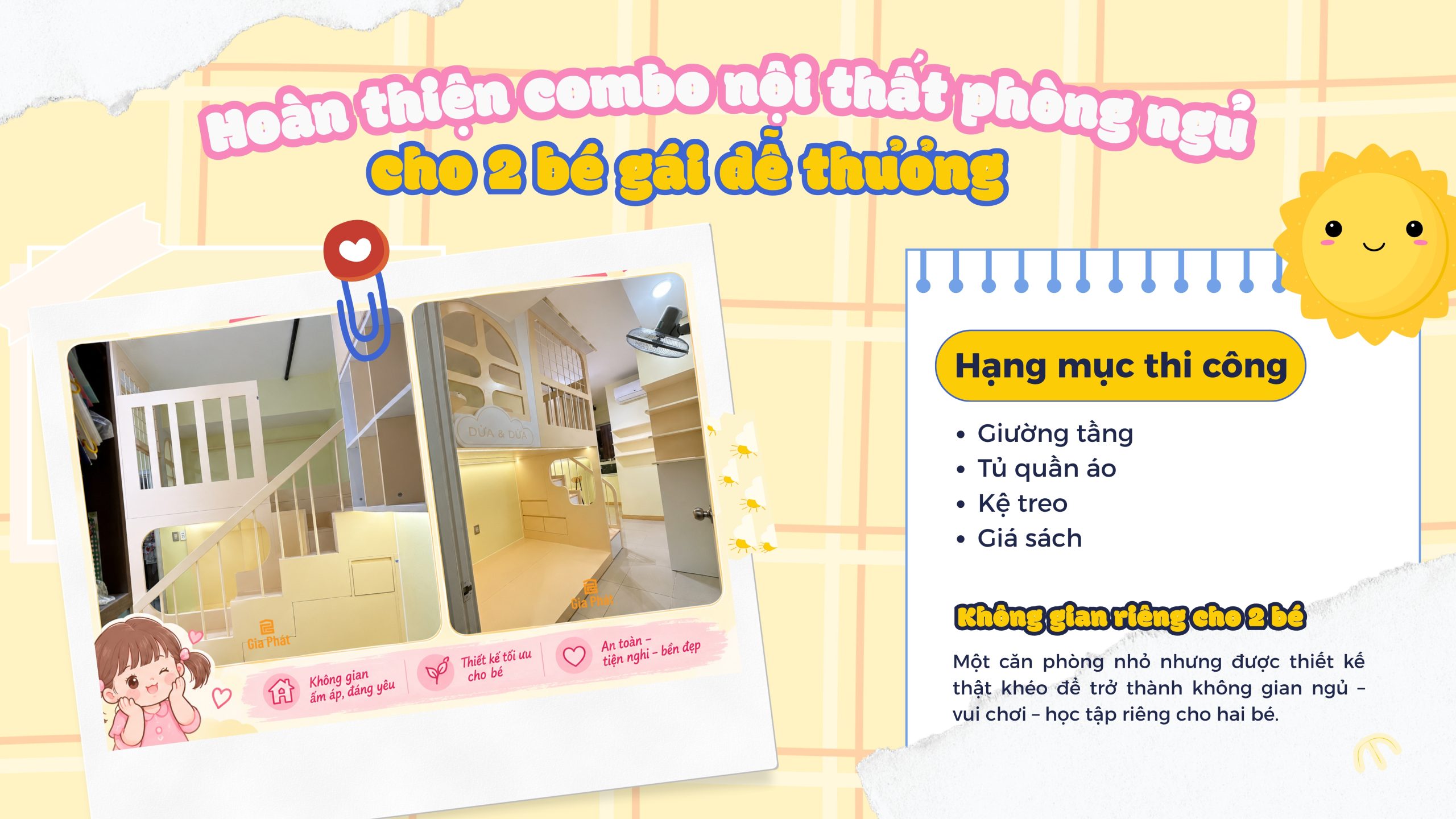 Phòng ngủ 12m2 thiết kế full combo nội thất
