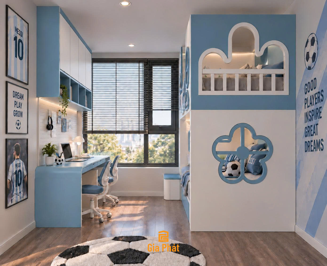 Thiết kế riêng dành cho các bé trai đam mê bóng đá