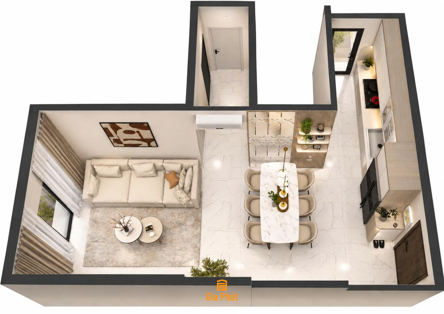 Thiết kế nội thất căn hộ chung cư Novaland Nhà Bè